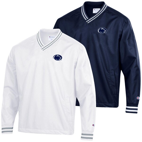 navy and white pullover jackets with Penn State Athletic Logo on left chest